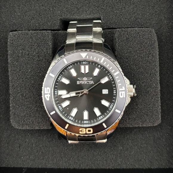 Invicta Pro Diver 46316 Mens 43mm Black Dial Stainless Steel Quartz 50m NIBWT - Picture 7 of 17